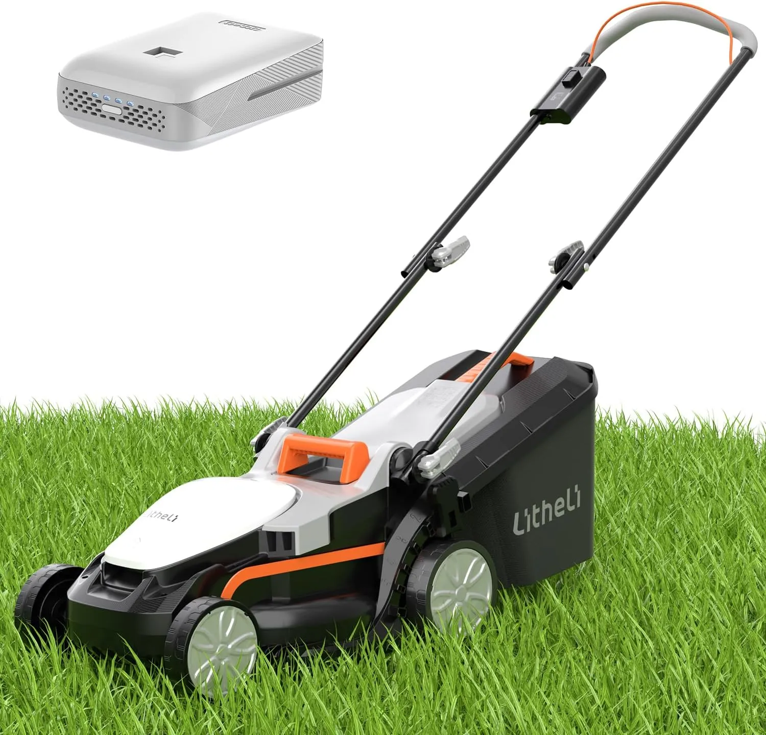 Litheli Cordless Lawn Mower 13 Inch, U20 Handy  20V Electric Lawn Mowers for Garden, Yard and Farm, 5 Heights Adjustment, Light Weight,4.0Ah Portable Battery Included