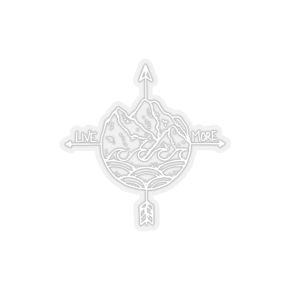 Live More Compass Stickers
