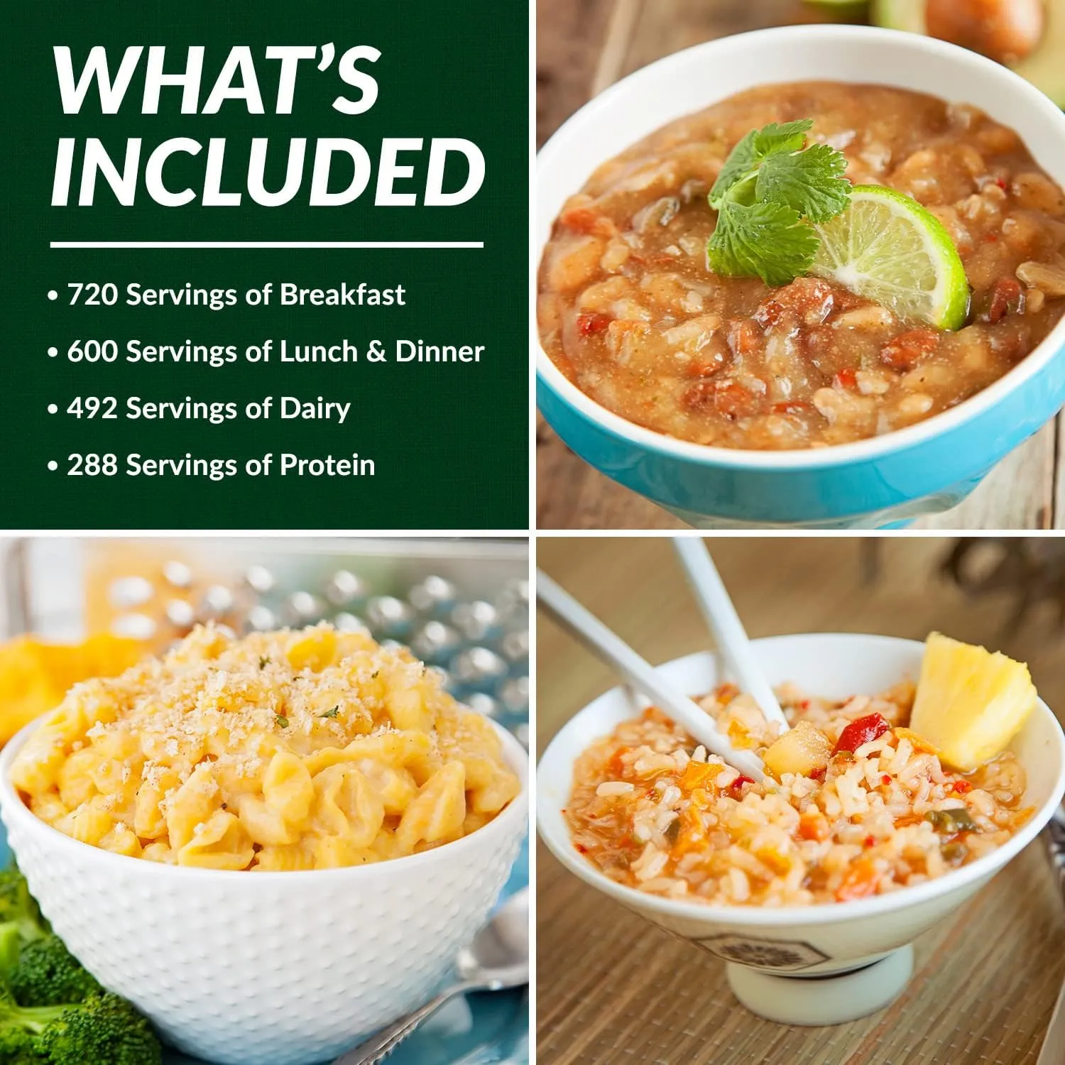 Long Term Food Supply Kit | 75g  Daily Protein & 1,800  Calories Per Day | Premium Survival Food 25 Year Shelf Life | Prepper Supplies Freeze Dried Meals