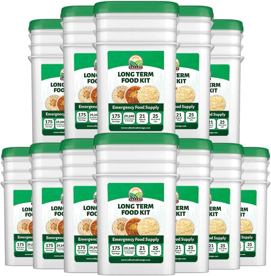 Long Term Food Supply Kit | 75g  Daily Protein & 1,800  Calories Per Day | Premium Survival Food 25 Year Shelf Life | Prepper Supplies Freeze Dried Meals