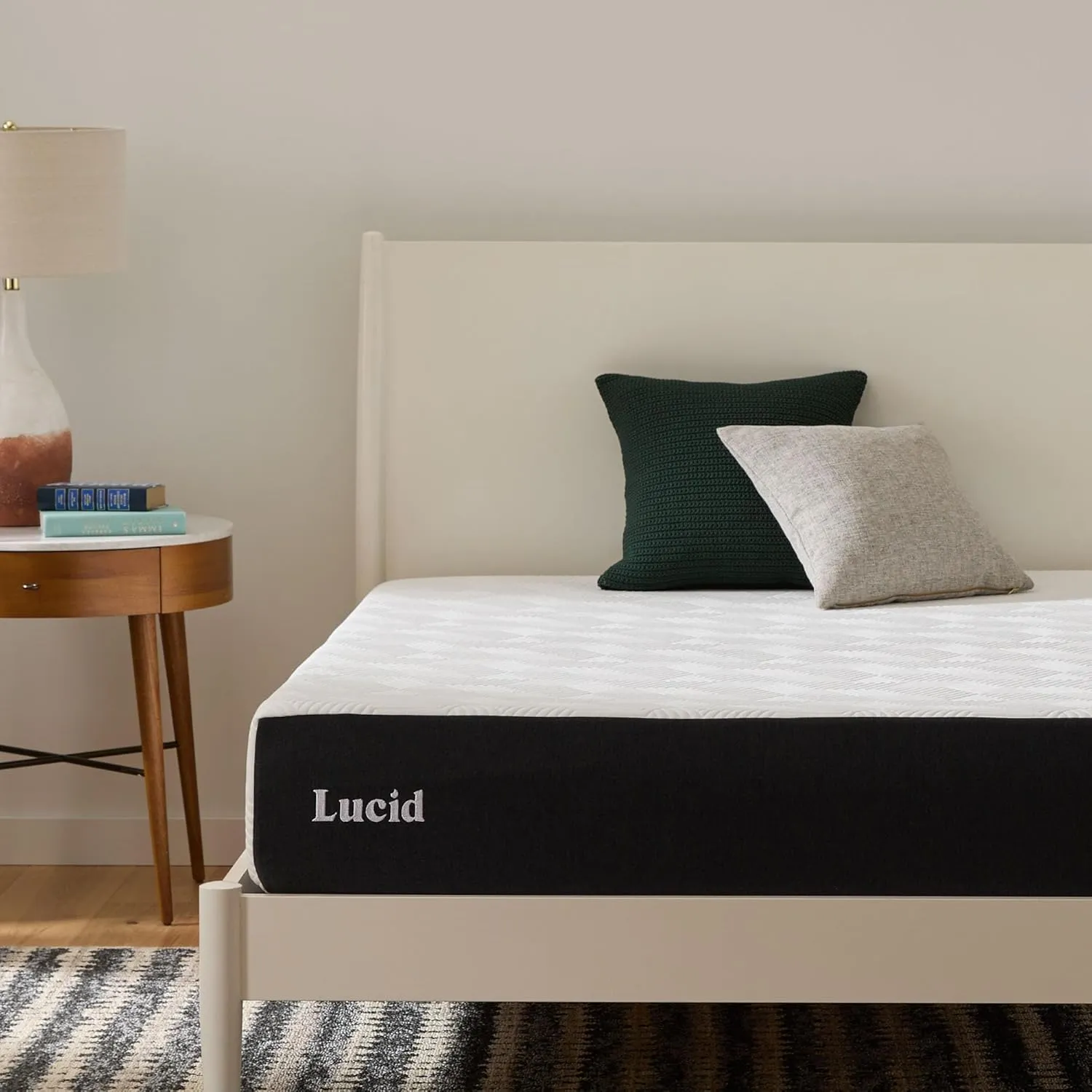 LUCID 10 Inch Memory Foam Mattress - Firm Feel - Infused with Bamboo Charcoal and Gel - Bed in a Box - Temperature Regulating - Pressure Relief - Breathable - Full Size
