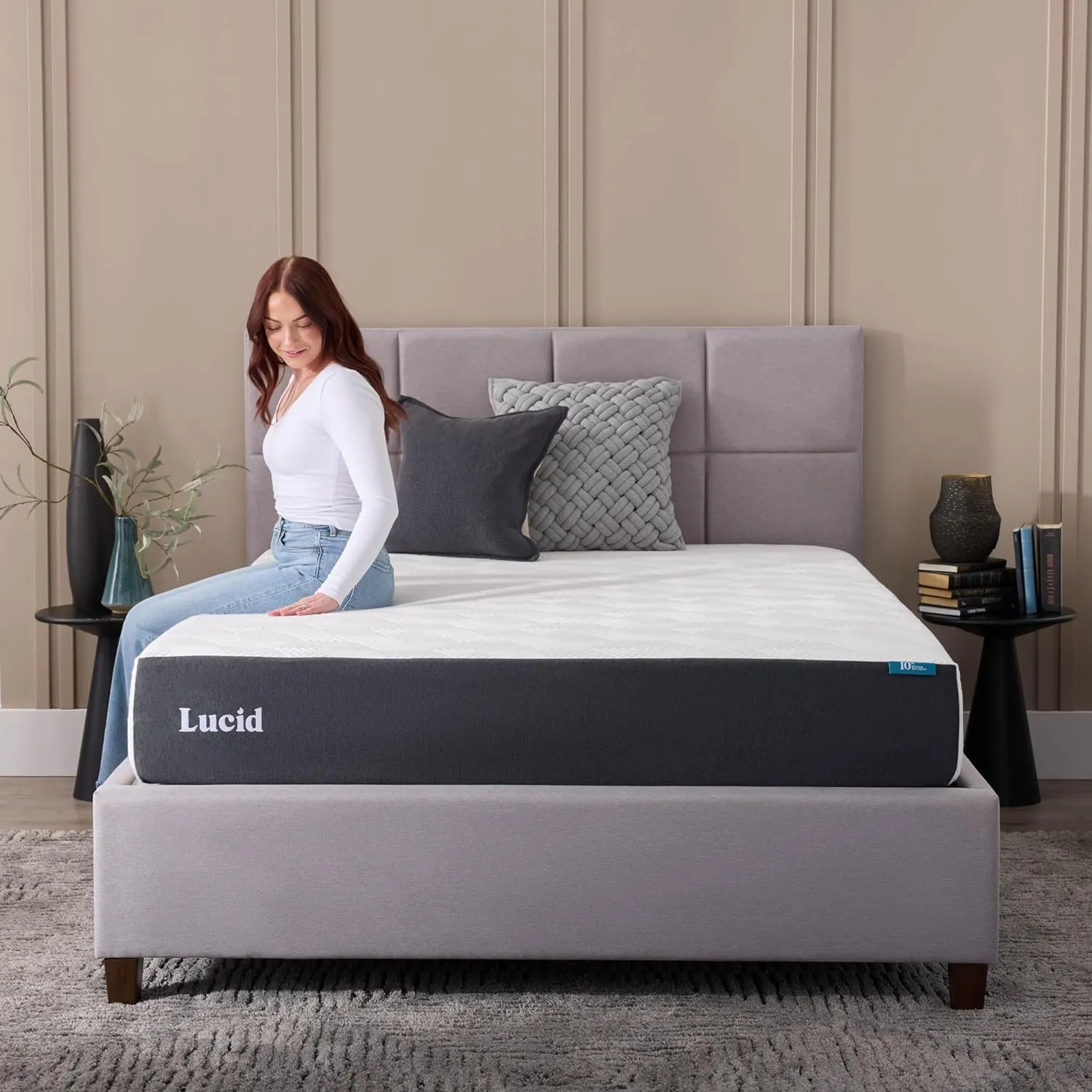 LUCID 10 Inch Memory Foam Mattress - Plush Feel - Infused with Bamboo Charcoal and Gel - Bed in a Box - Temperature Regulating - Pressure Relief - Breathable - Twin Size