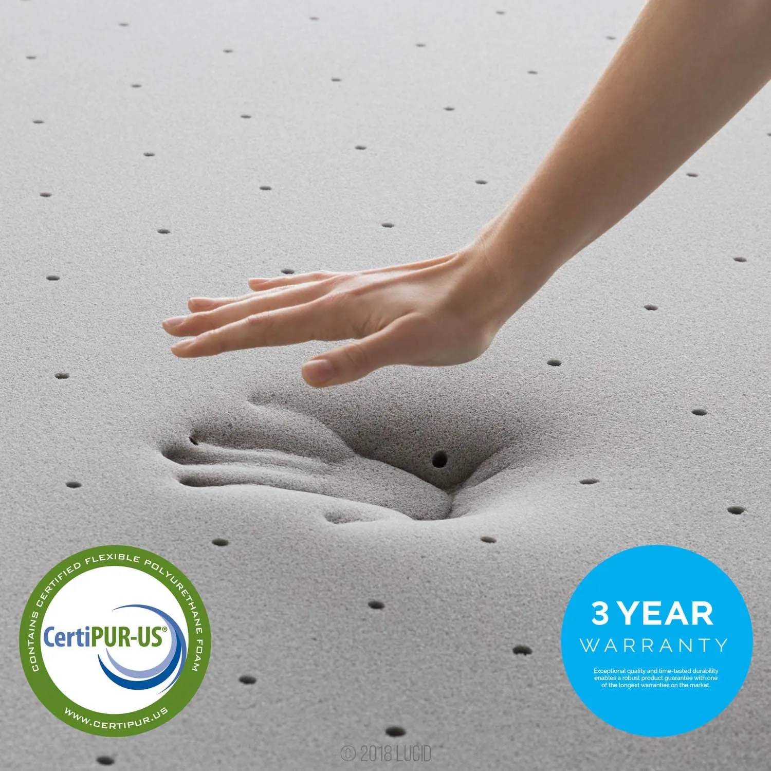 Lucid 4 Inch Mattress Topper King – Memory Foam – Bamboo Charcoal Infusion – Cooling Ventilation – Hypoallergenic – CertiPur Certified Foam