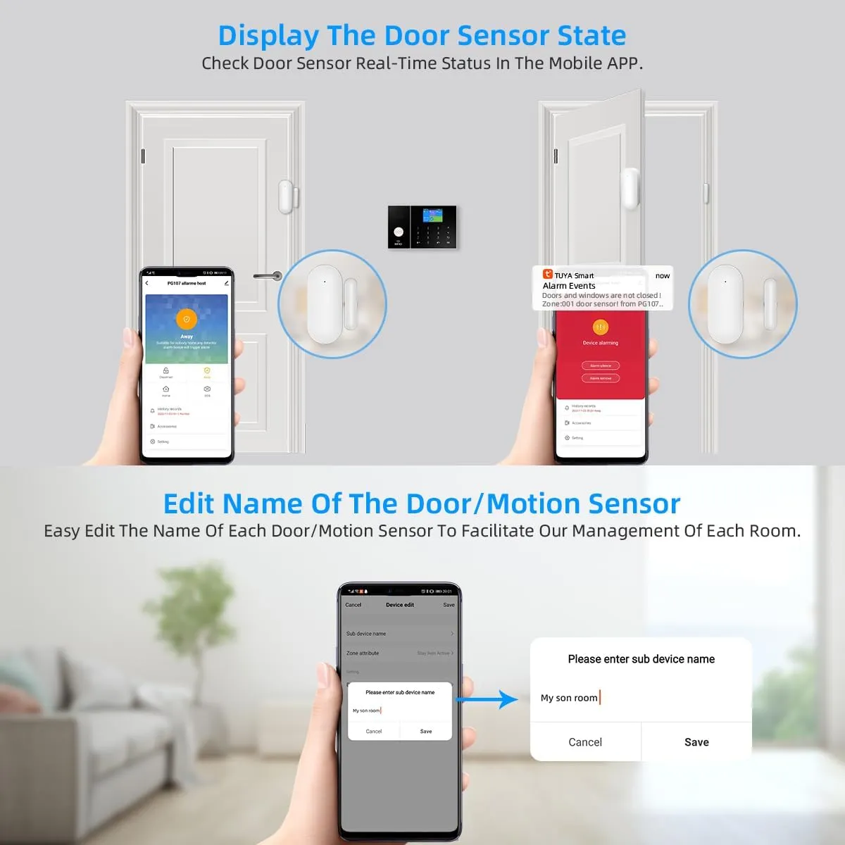LWOHSI Alarm System for Home Security,4G/WiFi DIY Alarm Kits with Tuya APP Alerts,Door/Window and Motion Sensors, Remote,Work with Alexa and Google for House Safe, Apartment（24 Pieces）