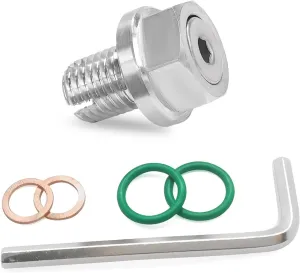 M12.1-1.5 x 15mm Oversize Piggyback Oil Drain Plug, Stainless Steel Self Tapping Drain Plug Replacement, Leak-Proof Oil Pan Thread Repair Kit with O-Ring Hexagonal Wrench