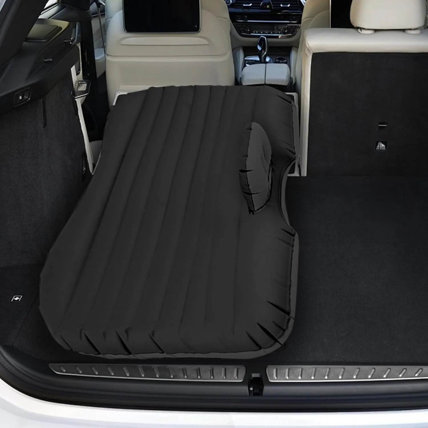 MADOG Inflatable Car Bed, Portable Foldable SUV Air Mattress for Home Car Travel Camping, Car Bed Backseat Load Up to 440 lbs, Black