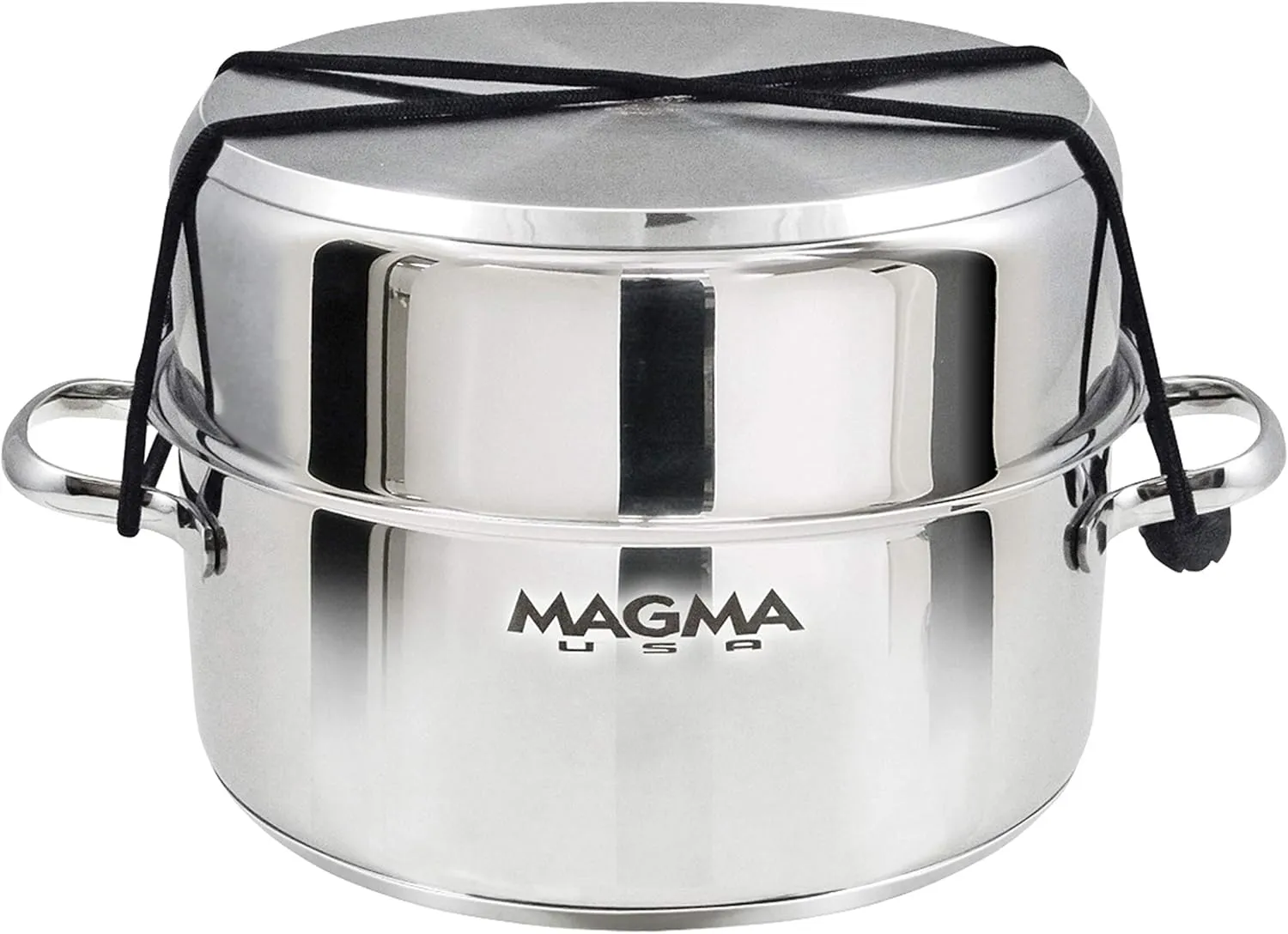 Magma 10 Piece Gourmet Nesting Stainless Steel Cookware Set with Ceramica Non-Stick, Induction Compatible, Oven Safe to 500°F - Suitable for All Stovetops, Removable Handles, Silver