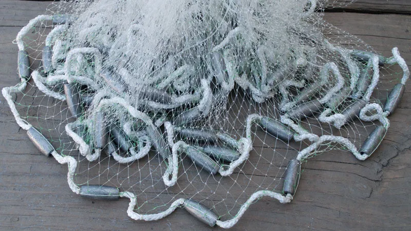 Mako Series Bait Cast Net CBT-S8, 8 ft. Radius, 3/8" sq. Mesh