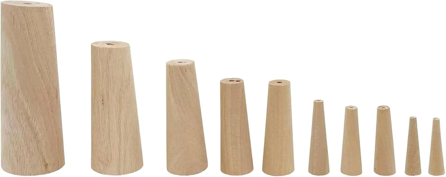 MARINE CITY Boat Emergency Durable Tapered Soft Conical Thru-Hull Wood Simple Design 7 Different Sizes Plugs Kit Drain Stopper Easy Use for Boats, Yachts, Marines, Ships (Pack of 10)