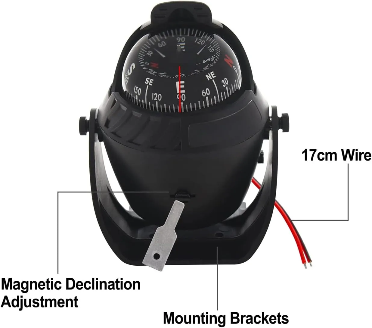 Marine Compass LED Light Navigation Pivoting Electronic Automotive Compasses for Boat Car Truck