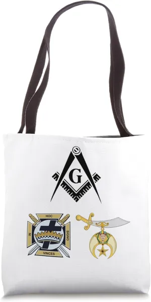 Masonic Knights Templar Shrine Mason Shriner York Rite Blk Tote Bag