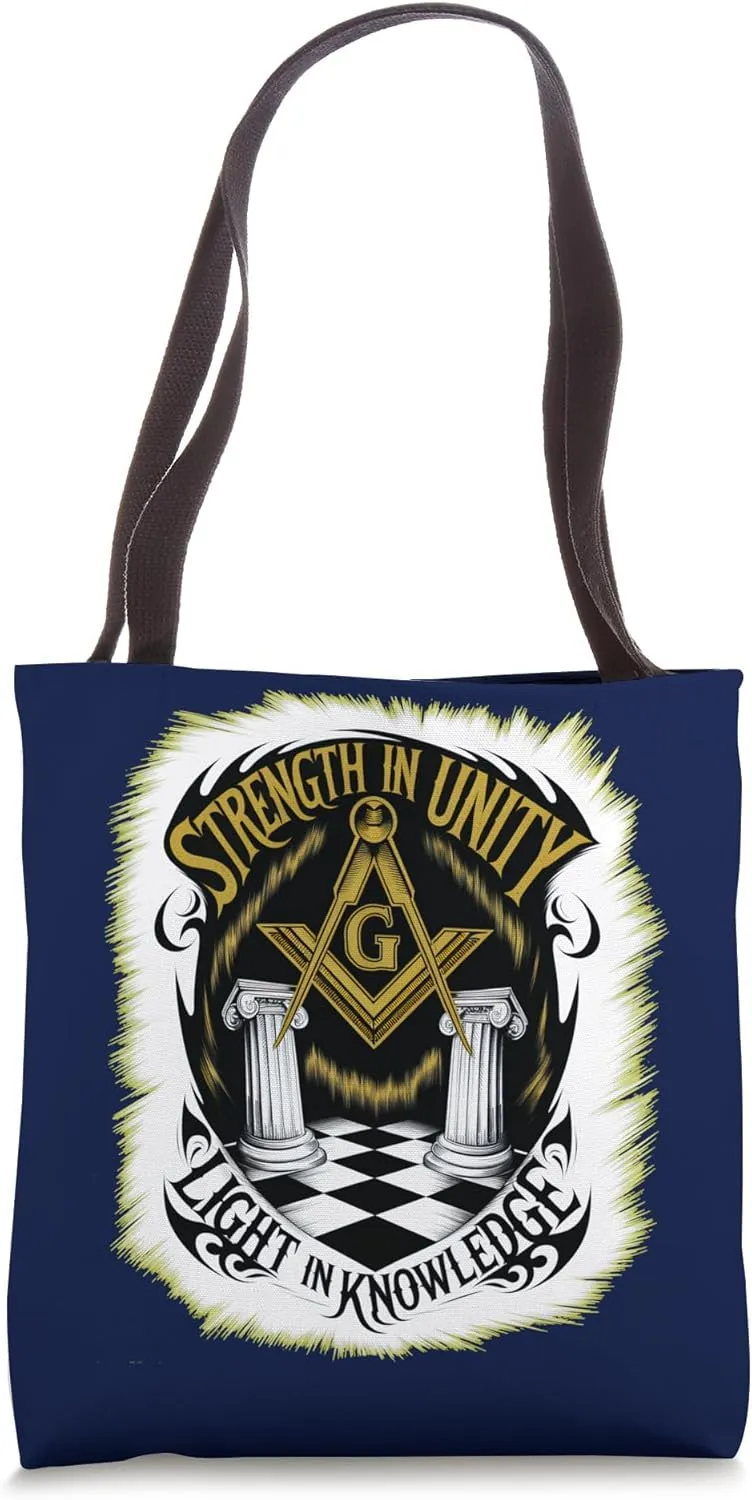 Masonic symbol with " light in knowledge " , freemason S&C Tote Bag