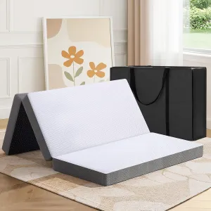 MASVIS Trifold Mattress, 4 Inch Memory Foam Foldable Mattress with Washable Cover, Tri-Folding Floor Bed for Camping, Twin XL