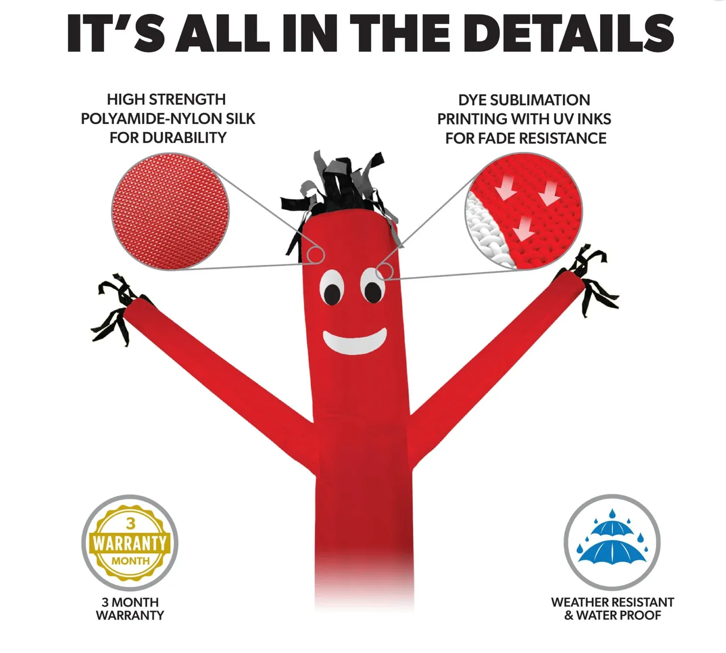 Mattress Air Dancers® Inflatable Tube Man Red