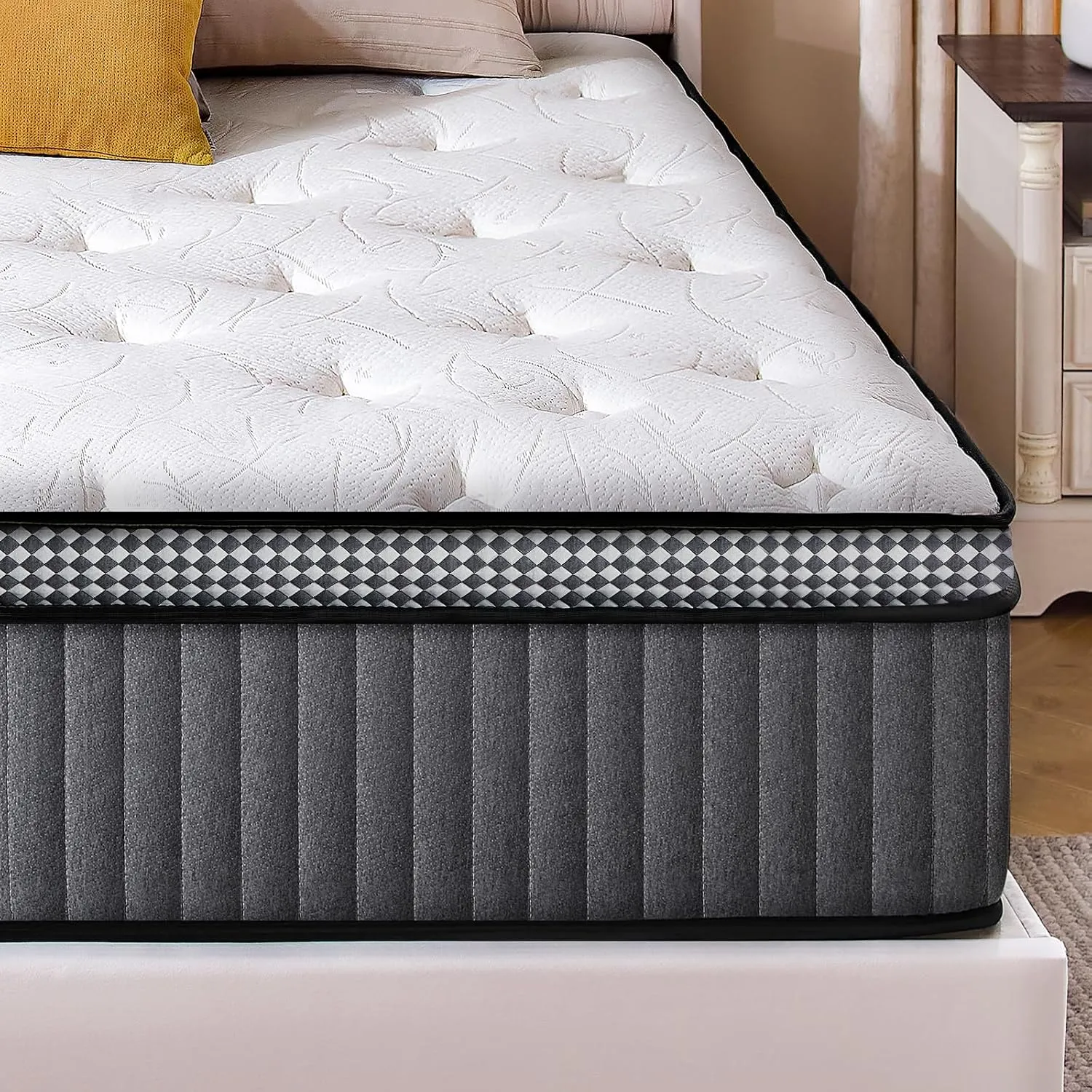 Mattress Queen Size, 12 inch Hybrid Queen Mattresses in a Box, with Gel Memory Foam, Pocket Springs for Motion Isolation, Medium Firm Matress, CertiPUR-US, 100-Night Trial, 60"x80"x12"