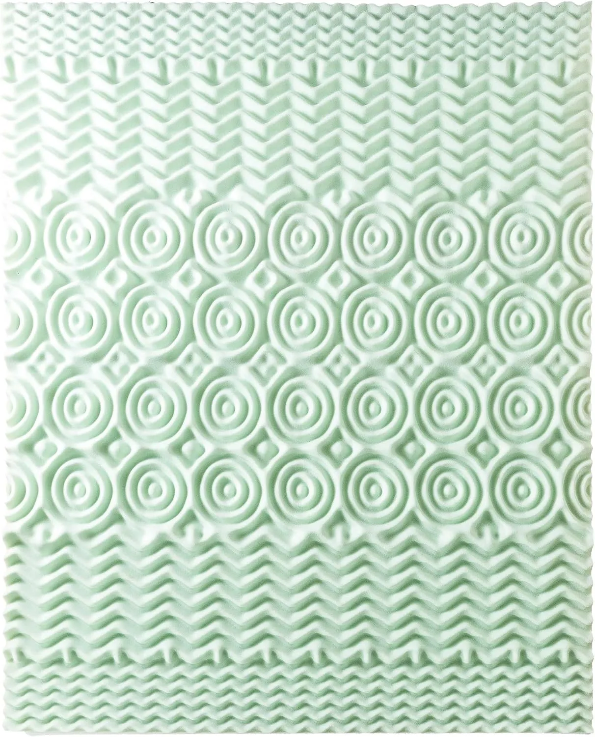Mellow 4 Inch 5-Zone Memory Foam Mattress Topper, Calming Green Tea Infusion, Twin
