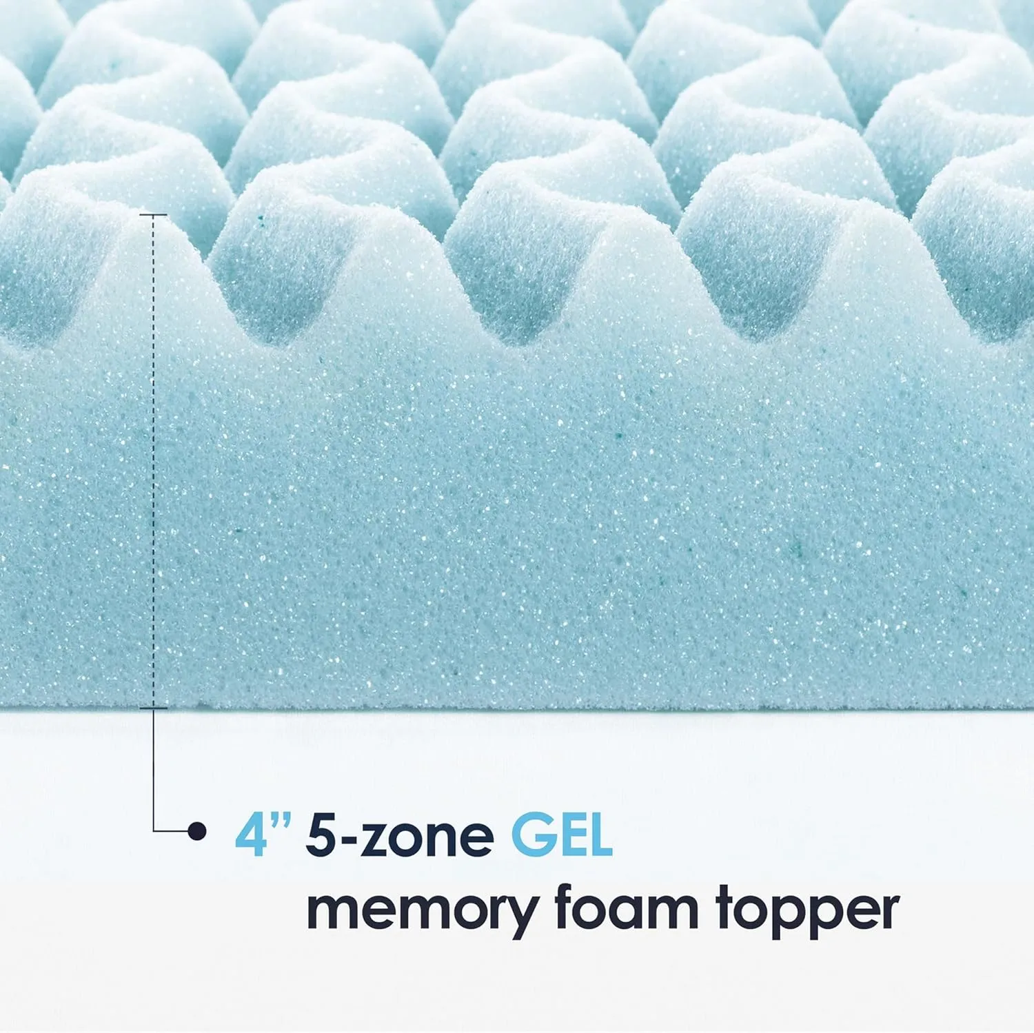 Mellow 4 Inch 5-Zone Memory Foam Mattress Topper, Cooling Gel Infusion, Twin XL
