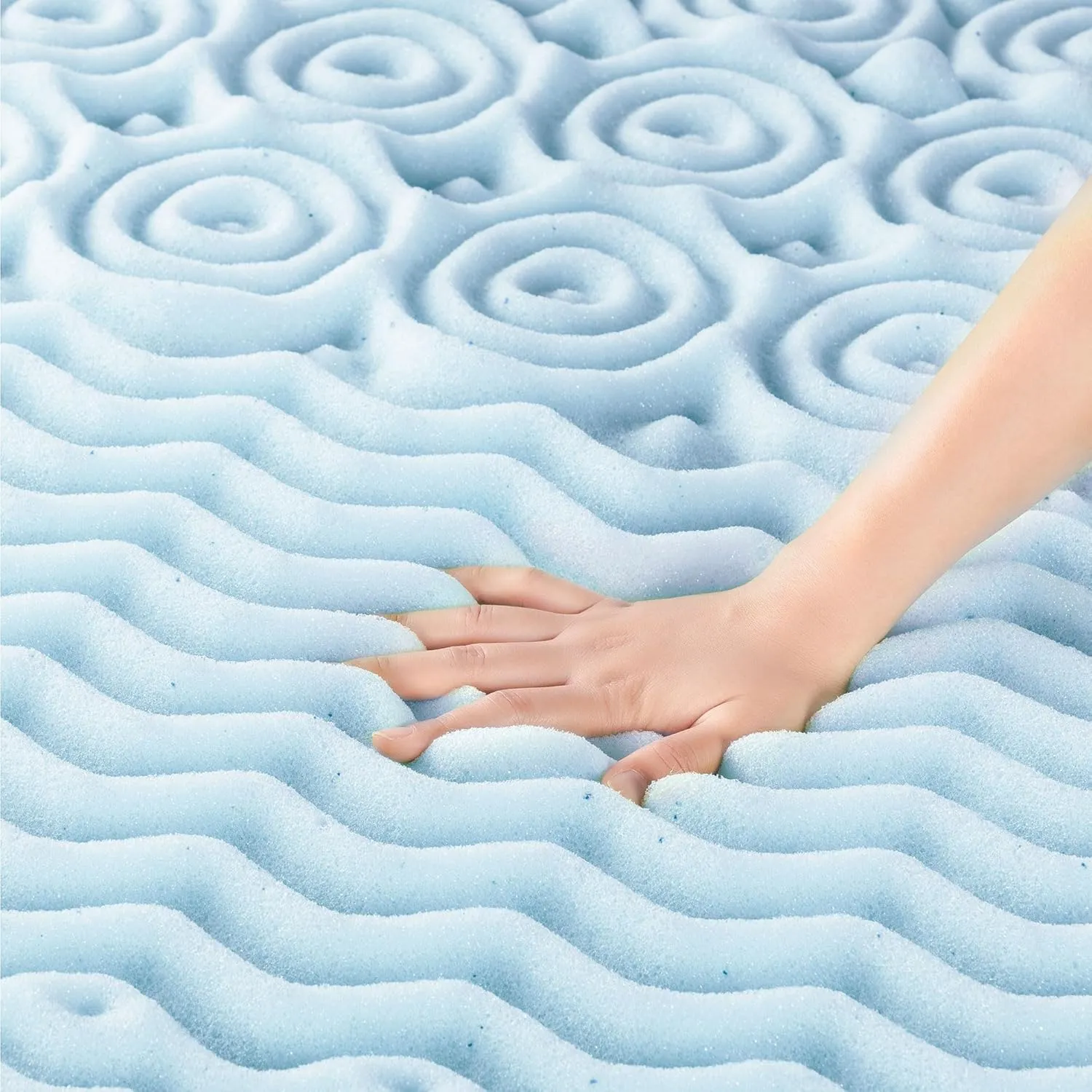 Mellow 4 Inch 5-Zone Memory Foam Mattress Topper, Cooling Gel Infusion, Twin XL
