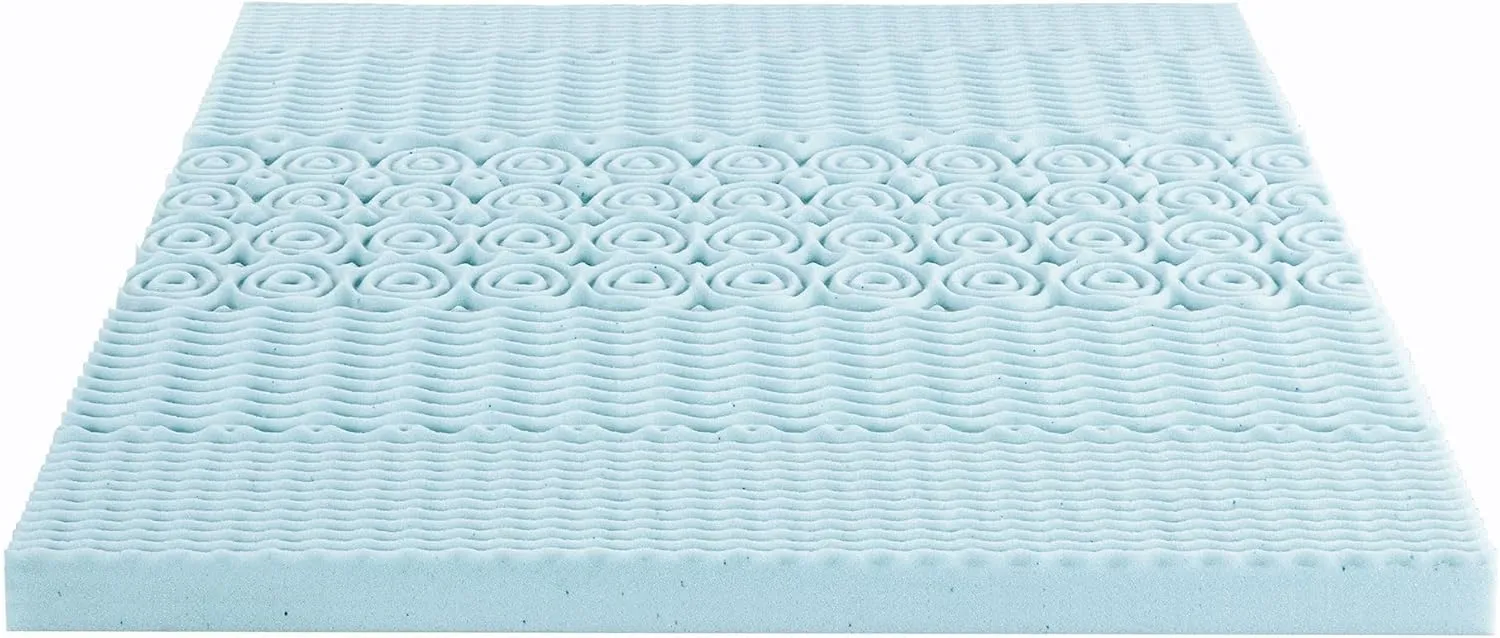 Mellow 4 Inch 5-Zone Memory Foam Mattress Topper, Cooling Gel Infusion, Twin XL