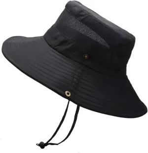 Men Women Fishing Hat Quick Dry Breathable Mesh Sun Hat Outdoor UV Protection Beach Boonie Hat Adjustable Bucket Cap
