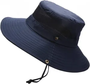 Men Women Fishing Hat Quick Dry Breathable Mesh Sun Hat Outdoor UV Protection Beach Boonie Hat Adjustable Bucket Cap