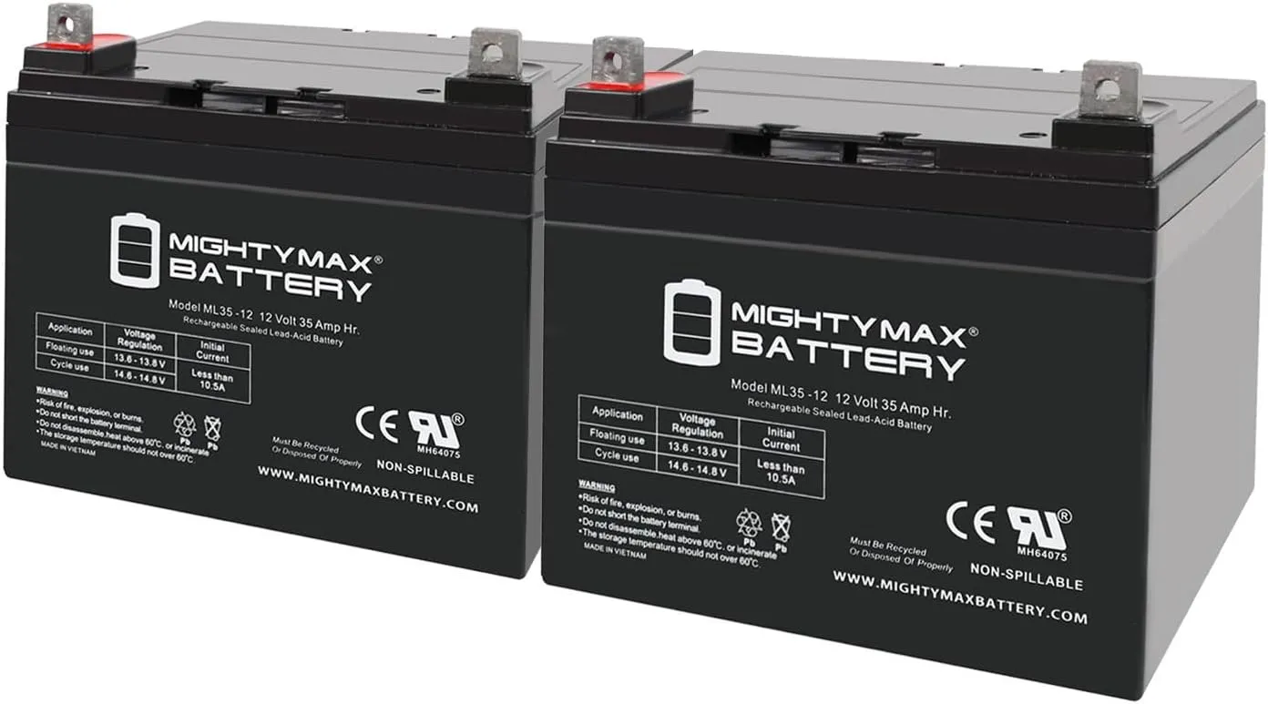 Mighty Max Battery 12V 35AH SLA Battery Replaces Golden Technology Compass GP600-2Pack