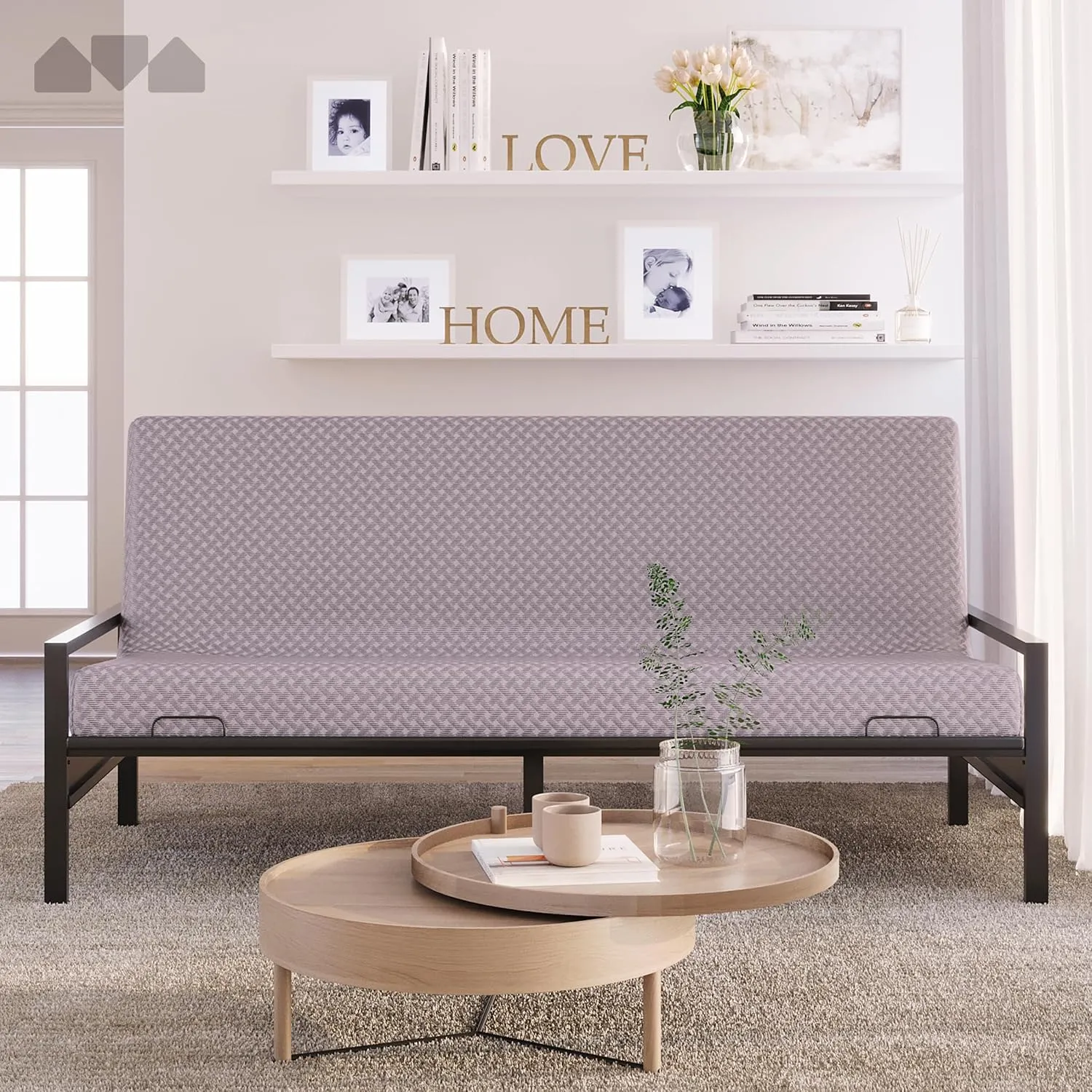 Milliard Memory Foam Futon Mattress – Full Size (Frame Not Included) (Grey)