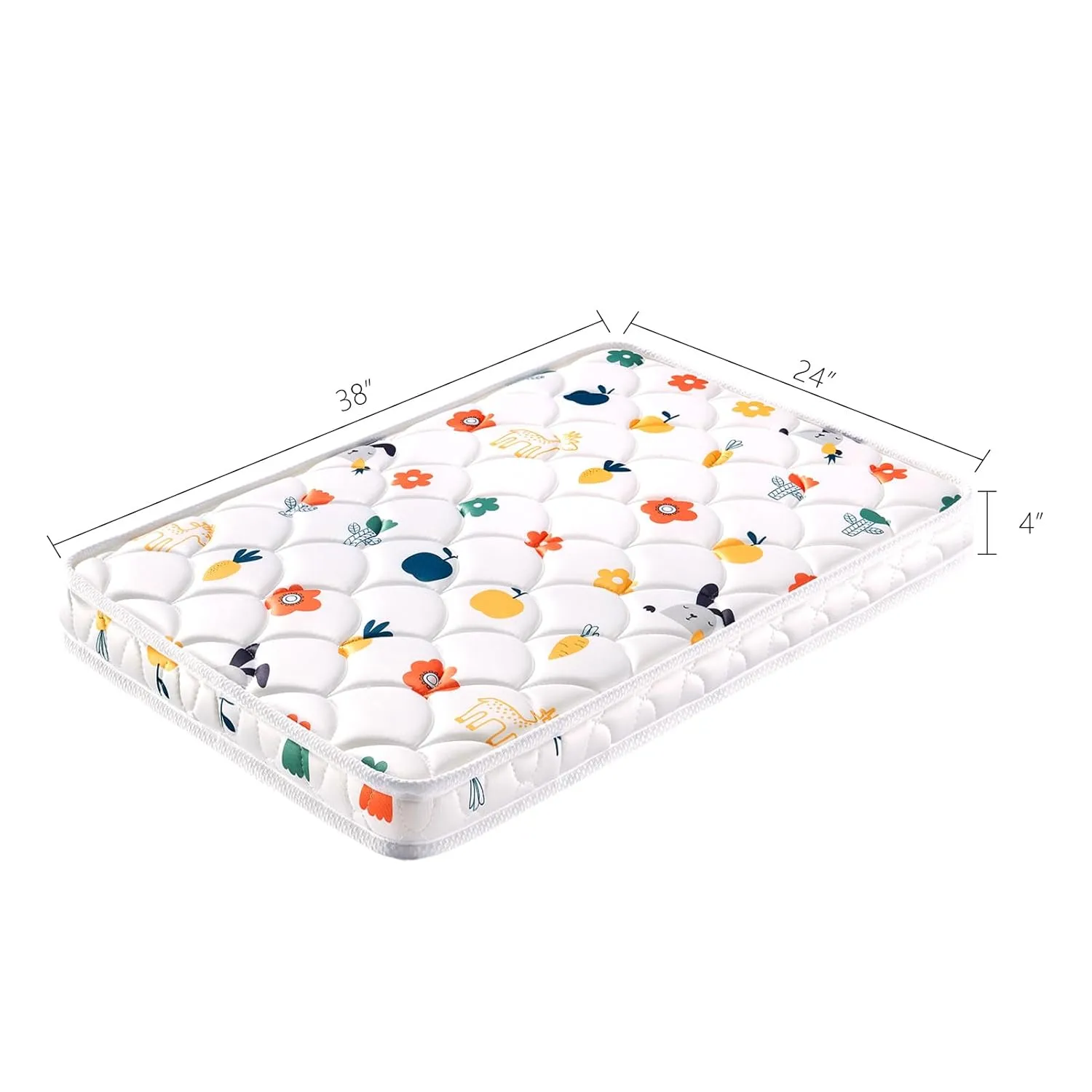 Mini Crib Mattress 38" x 24" x 4"- Firm Support and Comfort Premium Foam,Noiseless and Odorless,Hypoallergenic Mini Crib Mattress,Fits Mini and Portable Cribs,Dual Sided with Soft Breathable Fabric