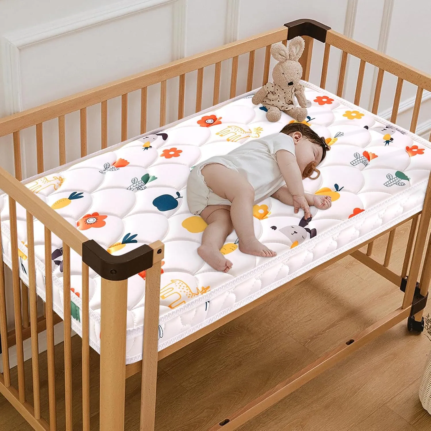 Mini Crib Mattress 38" x 24" x 4"- Firm Support and Comfort Premium Foam,Noiseless and Odorless,Hypoallergenic Mini Crib Mattress,Fits Mini and Portable Cribs,Dual Sided with Soft Breathable Fabric