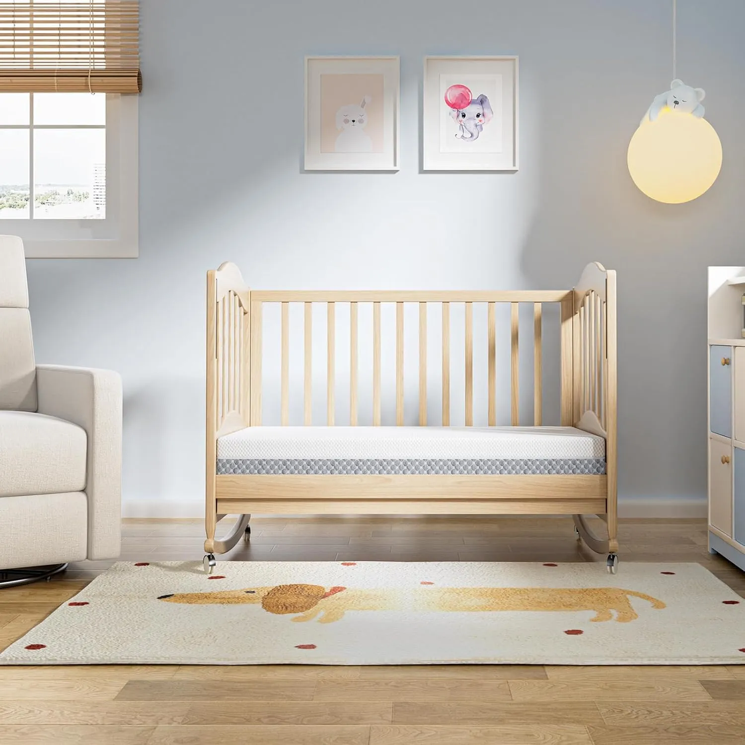 Mini Crib Mattress, 38x24X4 Inch Dual Sided Comfort Gel Memory Foam, Breathable Premium Baby Mattress for Mini and Portable Cribs w/Removable Outer Cover - White&Grey