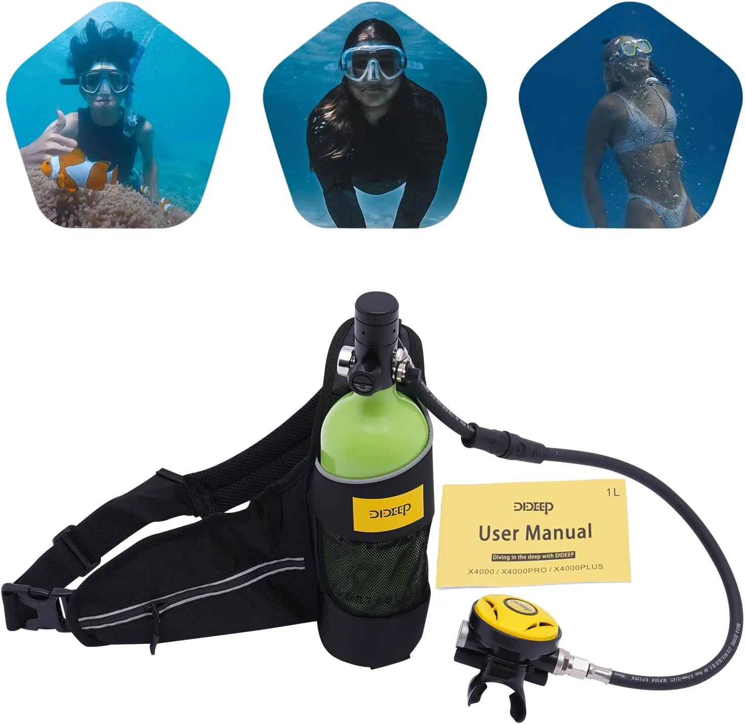 Mini Scuba Set,0.5L Scuba Diving Tank with Pump,4500 PSI Underwater Breathing Diving Tank Kit,Diving Snorkeling Ox-ygen Tank Breath Pump Equipment for Underwater Exploration