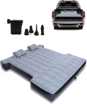 MIROZO Truck Air Mattress Inflatable Bed for 5.5-5.8ft Full Size Short Truck Beds,with Pump & Carry Bag for Outdoor Camping,Home,Tent(Grey)