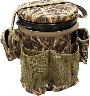 MOJO Outdoors Dove Game Bucket - with Padded Swivel Seat and Carry Strap - 3 Mesh Decoy Pockets - 2 Shell Pockets Decoy - Pole Slots and Mesh Wing Pocket for Dry Storage