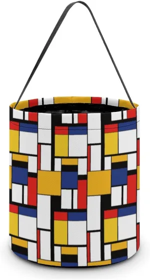 Mondrian Style Funny Easter Egg Bags Trick-o-r-Treat Tote Bag Reusable Bucket Storage Basket Handbag Party Novelty