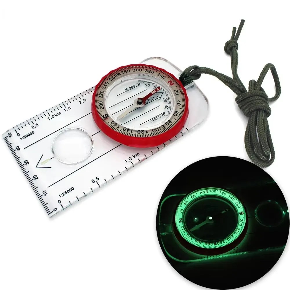 Multifunctional Strong Magnetic Compass. Outdoor Compass Luminous Multifunctional Waterproof Tactical Compass