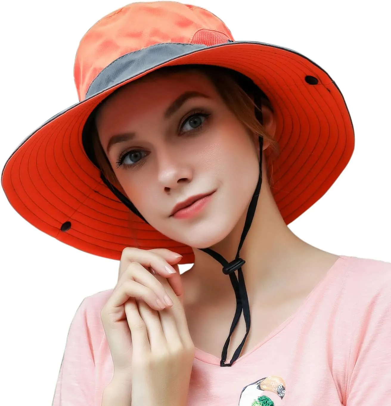Muryobao 2 Pack Women Ponytail Summer Sun Hat UV Protection Wide Brim Foldable Safari Fishing Cap