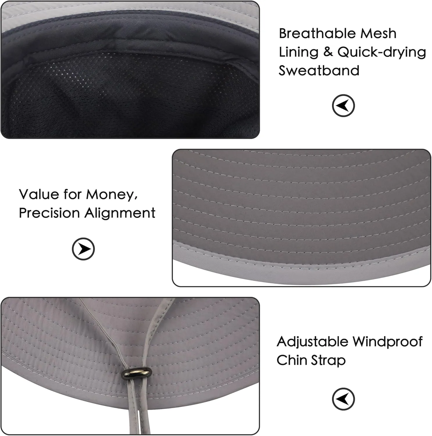 Muryobao Men's Sun Hats UV Protection Summer Hat Wide Brim UPF50 Fishing Boonie Hat Waterproof Packable Bucket Cap