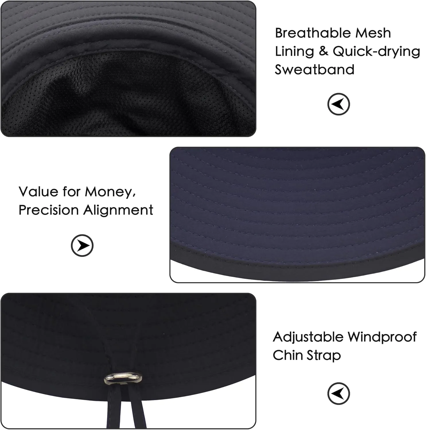 Muryobao Men's Sun Hats UV Protection Summer Hat Wide Brim UPF50 Fishing Boonie Hat Waterproof Packable Bucket Cap