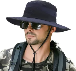 Muryobao Men's Sun Hats UV Protection Summer Hat Wide Brim UPF50 Fishing Boonie Hat Waterproof Packable Bucket Cap