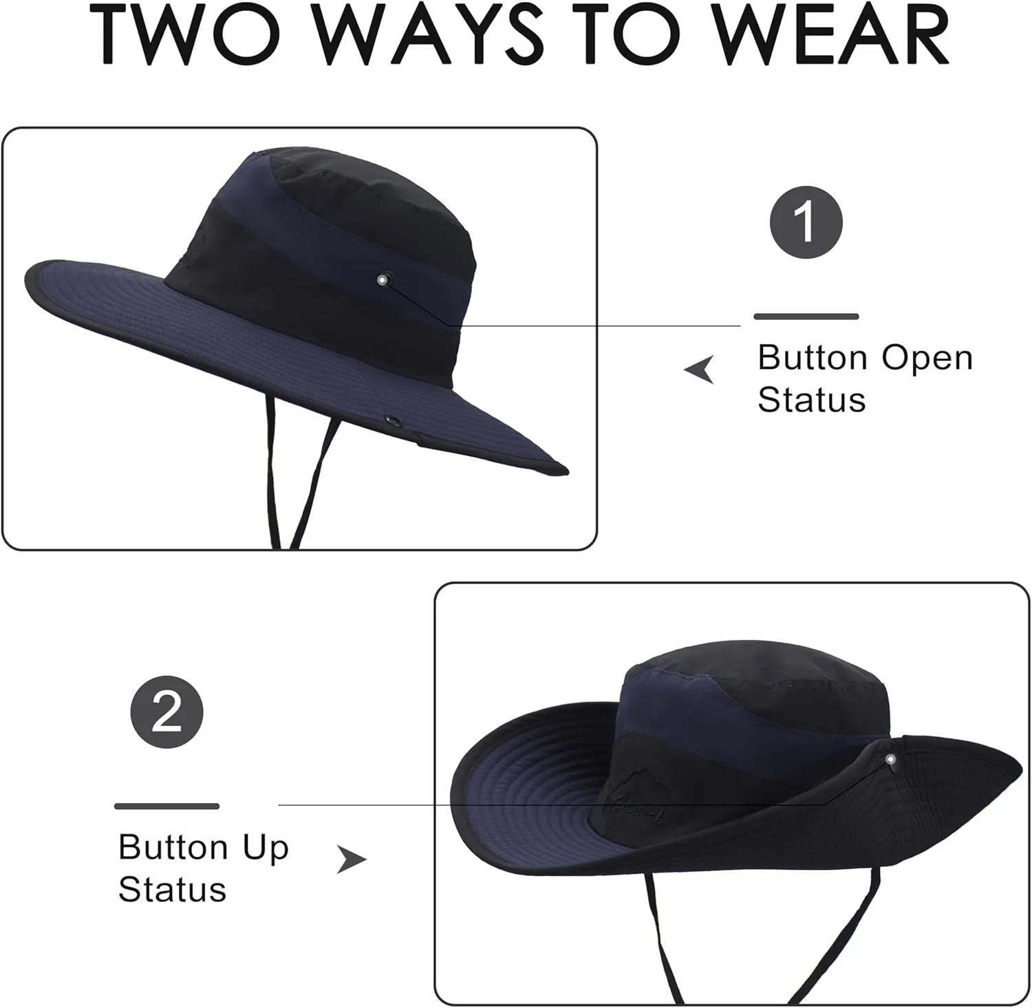 Muryobao Men's Sun Hats UV Protection Summer Hat Wide Brim UPF50 Fishing Boonie Hat Waterproof Packable Bucket Cap