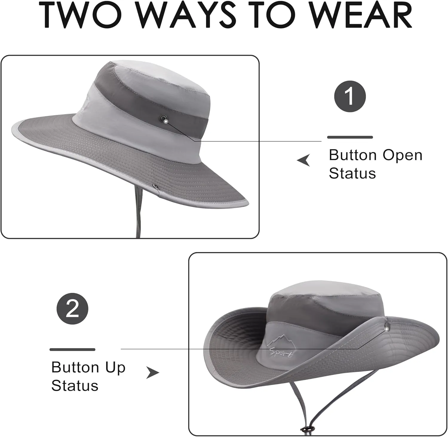Muryobao Men's Sun Hats UV Protection Summer Hat Wide Brim UPF50 Fishing Boonie Hat Waterproof Packable Bucket Cap