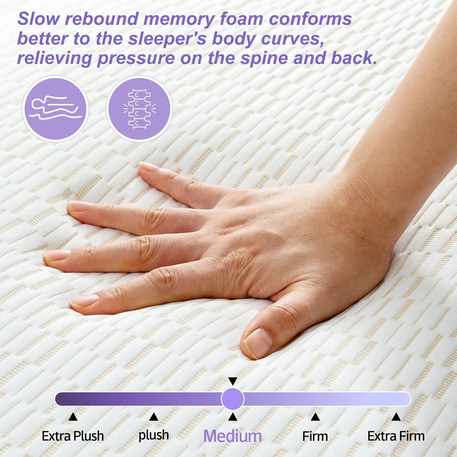 MUUEGM Folding Memory Foam Mattress 4 Inch Tri Fold Mattress Topper Queen Size Foldable Mattress with Washable Cover,Travel and Guest Mat Mattress with Storage Bag for Yoga Camping RV,Non-Slip Bottom