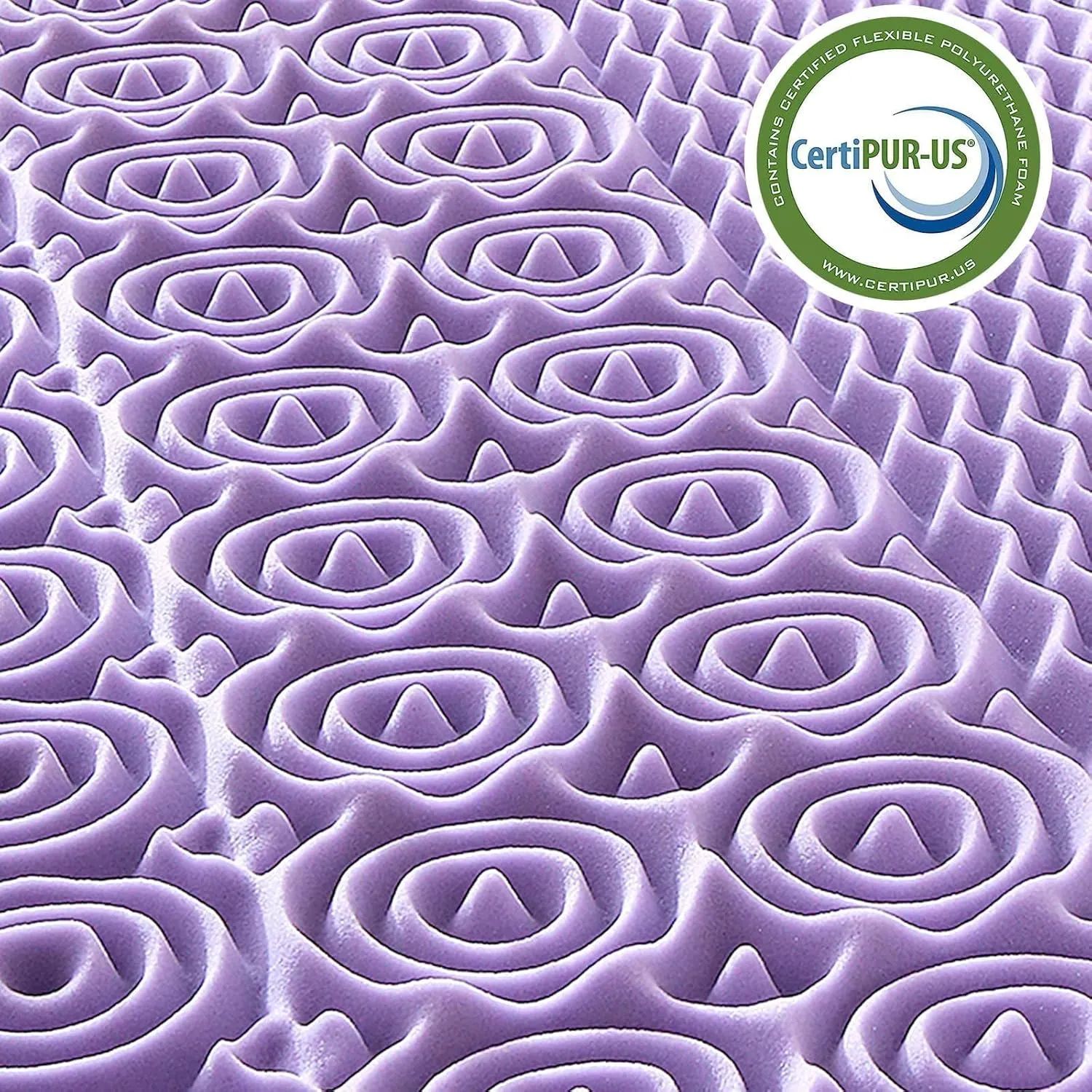 MUXHOMO 3.9 Inch 7-Zone King Mattress Topper, Egg Crate Foam Mattress Topper King Size for Back Pain, Lavender Cooling Gel Infused Bed Pad, CertiPUR-US and Oeko-TEX Certification (76"×80")