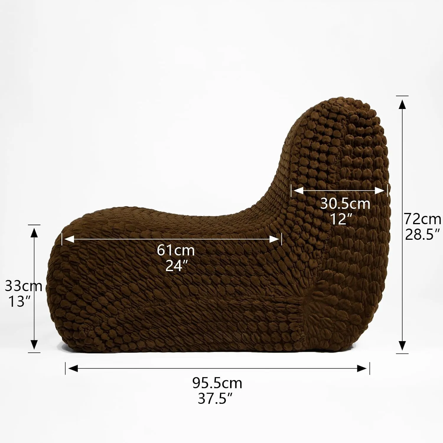 N&V Single Seated Foam Sofa, Armless Floor Sofa, One Piece High Density Foam, Removable and Machine Washable Cover, Espresso