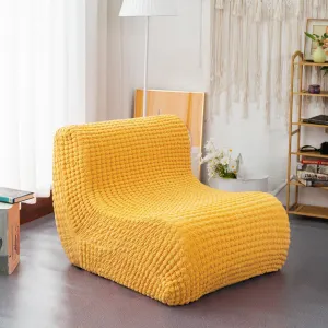 N&V Single Seated Foam Sofa, Armless Floor Sofa, One Piece High Density Foam, Removable and Machine Washable Cover (Yellow)