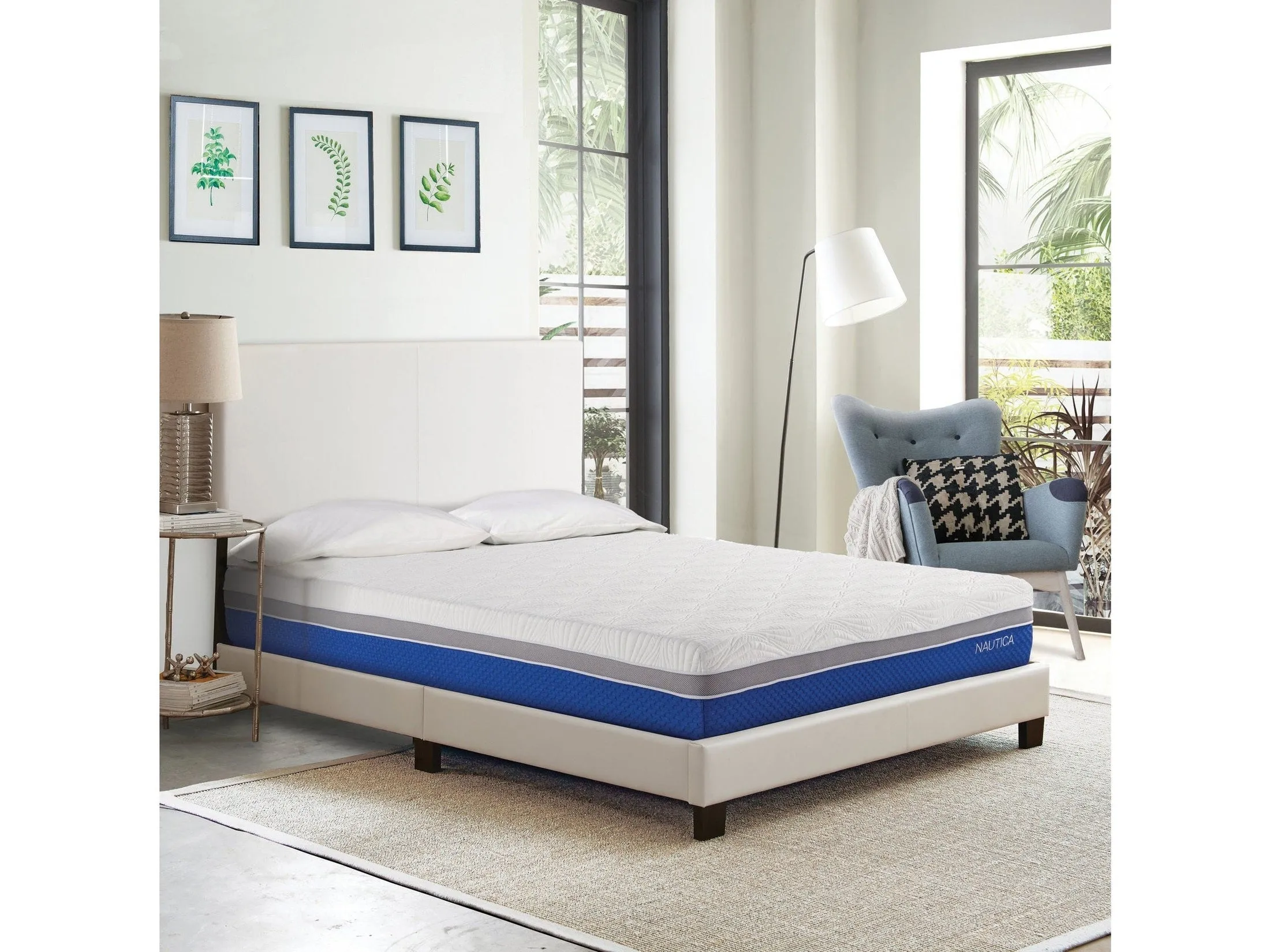 Nautica Calm White 10" Gel Memory Foam Mattress