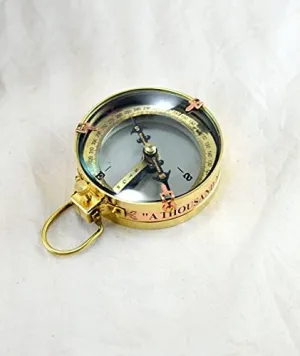 NAUTICAL COLLECTION Decorative Brass Spencer Compass in Shiny Finish I A Vintage Look Magnetic Compass
