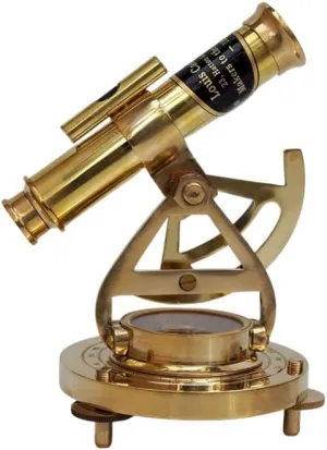 Nautical Solid Brass Alidade Telescope Compass -Home Decor Pirate Captain Boat Toy, Navigation Tool Pirate Marine Instrument Best Gift for Brass Item Lovers, Captains, Kids