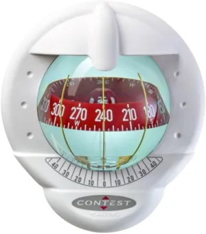 NAUTOS 64417 – Contest 101 Compass - Vertical Mount-White Bezel – RED Card- PLASTIMO