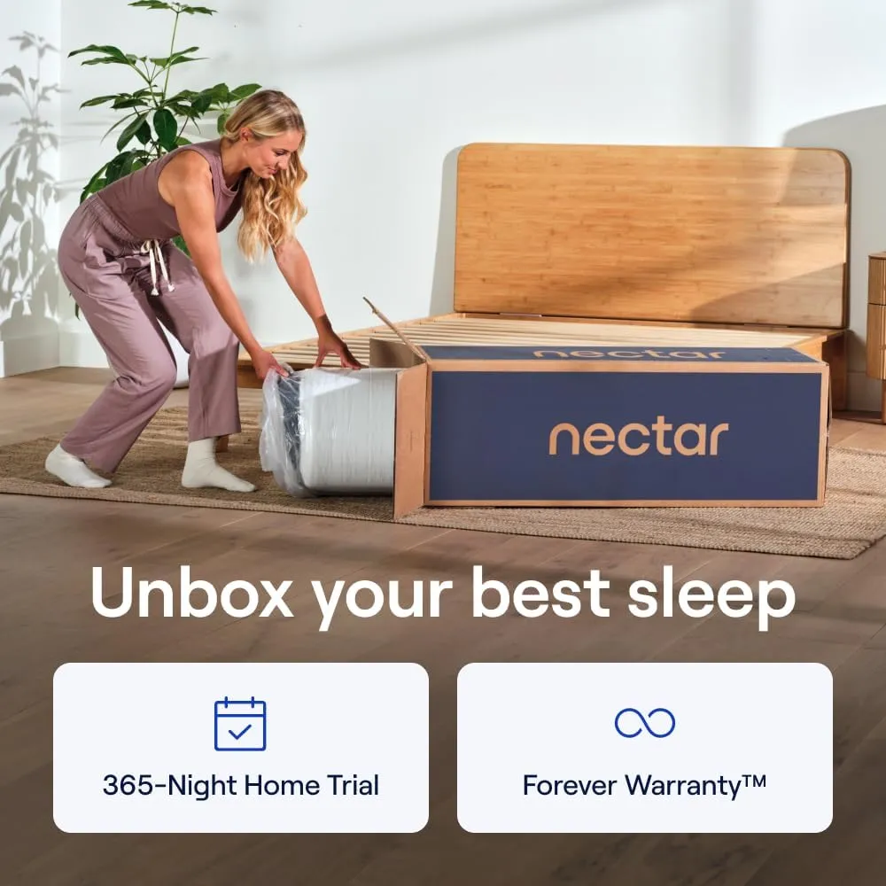 Nectar Classic 12” Twin Mattress - Medium Firm - Contouring Memory Foam - Cooling Top Layer - Support & Pressure-Relief - Mattress in a Box - 365-Night Trial & Forever Warranty